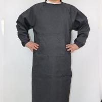 加肥加大围裙工作服牛仔反穿衣帆布罩衣男女防污耐磨劳保罩衫成人 1.2米长牛仔深蓝