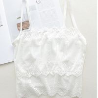 无钢圈内衣薄款带胸垫打底吊带学生高中少女抹胸裹胸聚拢文胸胸罩 白色 均码 80-125斤