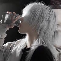 狼尾头假发男短发全头套式日系鲻鱼头男女生表演节目武士头假发套 奶奶灰+发网