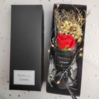 ins干花花束满天星真花母亲节花束礼盒毕业生日礼情人节花束礼物 s红玫瑰(小礼盒25*9cm)