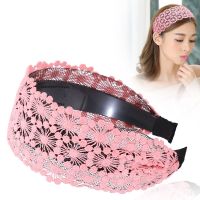 发箍女韩国宽边蕾丝发卡遮白发压发神器发带时尚百搭头花头套头箍 粉红色 A-36-1#