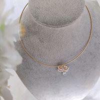 璎珞项圈汉服配饰宫廷圈原创古风发饰流苏珍珠点翠项链女古装头饰 连理枝-金