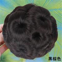 新款发包大号九朵花爪夹假发圈女生盘发新娘丸子头抓夹花苞头 黑棕色