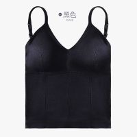 大U美背吊带背心女性感内搭外穿修身显瘦裹胸无钢圈文胸罩夏300斤 黑色 S[80-105斤]