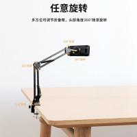 床上平板支架ipad平板电脑支撑多功能手机架子床头床上万能通用 黑色[夹子款]-[无底板]