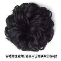 假发女发圈头花饰品盘发器工具花苞头发饰造型仿真发丝皮筋头发饰 自然黑 无套餐