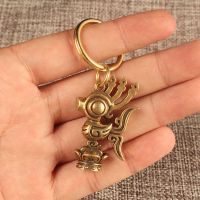 全铜三星堆祈福神官系列萌趣潮流个性创意汽车钥匙扣挂件男女礼物 太阳鸟 钥匙圈款