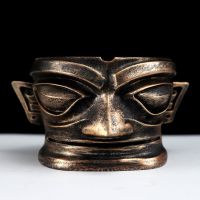 三星堆面具历史祈福神官萌趣烟灰缸创意手办生日礼物摆件文创潮流 树脂