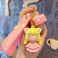 卡通丛林女孩钥匙扣女可爱创意玩偶公仔钥匙挂件闺蜜书包挂饰礼物 滴胶丛林女孩-粉色