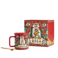 共禾京品中国风马克杯个性创意国潮情侣陶瓷杯带盖勺礼盒喝水杯子 国潮麻将马克杯(發)