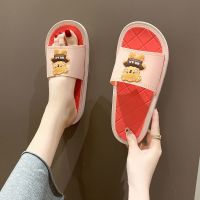 拖鞋女夏韩版情侣可爱卡通室内外穿防滑防臭踩屎感厚底凉拖鞋男 108熊款 [粉色] 40/41(适合运动鞋39/40脚)