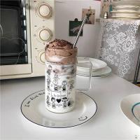 韩国ins史努比大容量带盖玻璃杯查理家族情侣水杯耐热耐冷 史努比大容量玻璃杯720ml