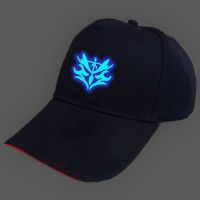 夜光帽子男孩春秋韩版潮防晒太阳棒球帽百搭青年休闲遮阳鸭舌帽男 蓝底黑色令咒天狐[可调节大小] 单帽子