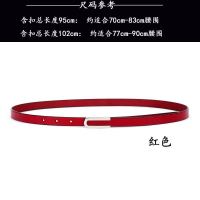 细腰带女真皮女简约搭配装饰西装连衣裙毛线衣收腰大衣百搭小皮带 红色 102cm