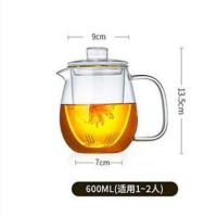 办公室沏茶泡茶壶 高硼硅玻璃花茶壶 家用透明玻璃企鹅壶烧水壶 600ml 企鹅壶