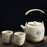 道誉复古整套原矿提梁壶功夫茶具套装家用泡茶壶茶杯冷水壶容量 粗陶静麻绳提梁壶 单茶杯