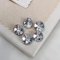 高档黑色水晶玻璃扣子透明白色衬衫毛衣开衫纽扣圆形外套裙子钮扣 横孔透明白色 5个 10mm