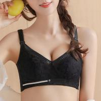 夏季薄款洞洞杯透气内衣女小胸聚拢无钢圈文胸罩套装调整型收副乳 黑色 [一件体验装] XS 20斤