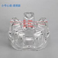 保温底座蜡烛台温茶器心型水晶玻璃温茶底座烧小蜡烛用底座温茶器 透明小号桃心底座