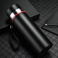 大容量保温杯304不锈钢真空茶杯大号水杯男女士商务杯子450-1000M 黑色 450ML