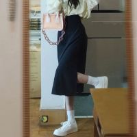 2021秋季新款韩系chic可盐可甜减龄气质衬衫高腰时髦半身裙两件套 黑色半身裙 [单件] S 建议80-95