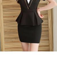 单/套装 大码小西装吊带两件套装裙女秋新款胖妹妹气质显瘦连衣裙 2218#黑色[单裙子] M