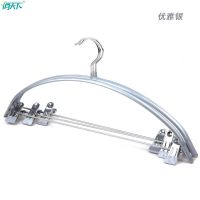 汉服衣架浸塑防滑无痕家用连挂衣架带裤夹子纳米马面裙jk裙夹收纳 优雅银 8支