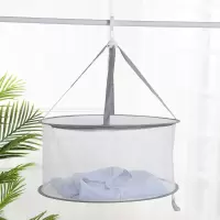晒衣蓝全封闭晾衣网晾晒网兜家用内衣架防蚊虫晾袜子晒羊毛衫神器 灰色 小号单层全封闭带拉链