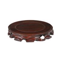 圆形花瓶花盆底座托盘鱼缸底座缸架实木根雕承重摆件空调挖槽托架 木雕薄款直径6厘米高2.5