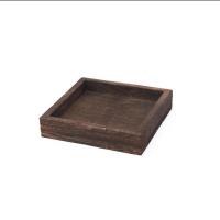 简约木质茶托盘实木家用长方形茶点拼盘烧桐木复古七件套干果盘 小号正方形