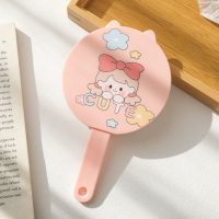 少女心手持小号化妆镜学生宿舍便携随身携带小镜子梳子二合一套装 收藏店铺送随身小圆镜 呆萌女孩