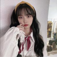 发箍假发片长卷发隐形无痕假发女发饰假头帘U型半头套闪钻流苏垫 姜黄发箍长卷发[黑色] 发箍假发