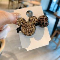 韩国东大门气质矿钻水晶发绳个性小肠皮筋高质感百搭发圈女扎头绳 豹纹米奇