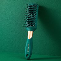 梳子女学生韩版排骨梳卷发直发梳子头发蓬松吹造型长发男女专用 墨绿色排骨梳[顺发 按摩 造型]
