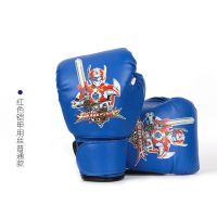 3-5-岁儿童拳击手套幼儿宝宝泰拳跆拳道训练散打家用武术健身男孩 5-7岁儿童铠甲勇士款蓝色
