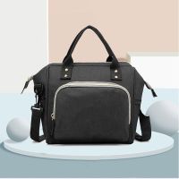 妈咪包2020新款时尚妈妈母婴包手提大容量外出2021年夏季双肩背包 [周年版]WC黑色手提