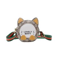 儿童老花包包女可爱小猫咪宝宝斜挎包小童背包装饰小孩零钱包迷你 灰色GD