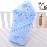 萌趣小恐龙贝贝绒婴儿抱被 春秋冬加厚保暖新生儿包被 可脱胆抱毯 萌趣小恐龙加厚可脱胆蓝 100X100CM