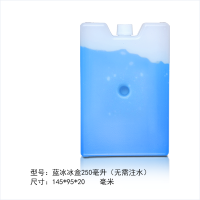 蓝冰冰盒 无需注水循环使用 保温箱宠物母乳冰包空调扇制冷冰晶盒 250毫升(2个装) 蓝冰冰盒(无需注水)