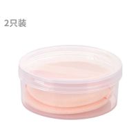 香蕉粉饼粉扑替换双面植绒粉扑密散粉化棉花糖粉绒面粉底气垫粉扑 2片[送收纳盒]