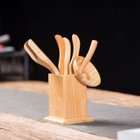 权进竹制茶道六君子茶艺组合功夫茶具套装 茶夹 茶勺镊子茶道零配 亏本冲量款[小号茶字六君子6*15]