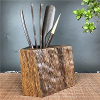 茶道六君子6件套功夫茶具配件套装 黑檀木茶夹勺家用中式原木茶筒 黑檀木五君子540