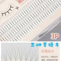 A型假睫毛自然仿真朵毛单簇仙女睫毛嫁接套装点缀毛分段卷翘C翘 朵毛3根一簇[一盒] 8mm