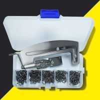 鱼钩绑钩器新型不锈钢手动绑鱼钩器快速绑钓器子线双沟拴钩器工具 普通绑钩器+(黑色伊势尼) 盒装(3.4.5.6.7各20
