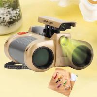 望远镜儿童带灯放大镜玩具高倍高清男孩女孩护眼双筒望远镜 [*%儿童望远镜镀膜带灯%*] *%送挂绳电池+指挥官口哨%*