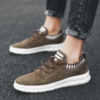 男鞋潮鞋秋季2021新款韩版潮流休闲鞋子男百搭真皮透气运动板鞋男