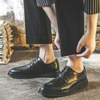 皮鞋男商务正装真皮英伦增高男鞋秋季2021年新款潮透气男士休闲鞋