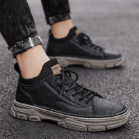 马丁靴男低帮冬季加绒保暖棉鞋雪地靴英伦风高帮男鞋工装皮鞋真皮