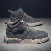 马丁靴男冬季加绒保暖棉鞋中帮雪地靴英伦风男士休闲高帮板鞋真皮