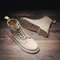 马丁靴男冬季加绒保暖棉鞋高帮雪地靴英伦风复古中帮工装靴子真皮